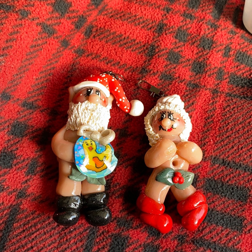 Handcrafted; Naked Santa & Mrs Claus; Ornaments - Picture 3 of 7